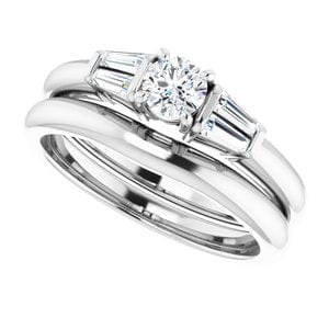 Rings 14K White 4.1 mm Round Engagement Ring Mounting