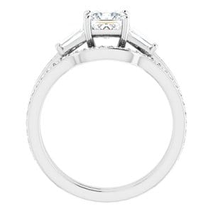 Rings 14K White  5 mm Square Engagement Ring Mounting