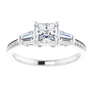 Rings 14K White  5 mm Square Engagement Ring Mounting
