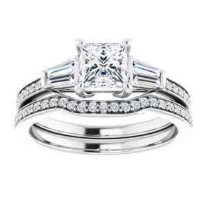 Rings 14K White  5 mm Square Engagement Ring Mounting