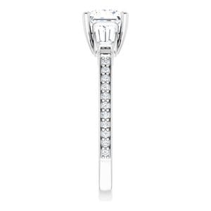 Rings 14K White  5 mm Square Engagement Ring Mounting