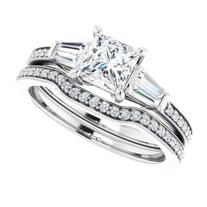 Rings 14K White  5 mm Square Engagement Ring Mounting
