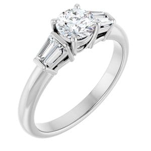 Rings 14K White 5.2 mm Round Engagement Ring Mounting