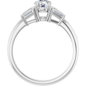 Rings 14K White 5.2 mm Round Engagement Ring Mounting