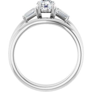 Rings 14K White 5.2 mm Round Engagement Ring Mounting