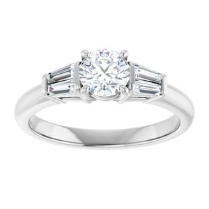 Rings 14K White 5.2 mm Round Engagement Ring Mounting