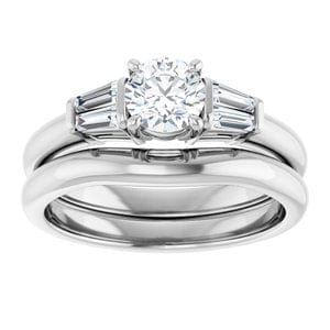 Rings 14K White 5.2 mm Round Engagement Ring Mounting