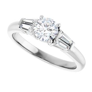 Rings 14K White 5.2 mm Round Engagement Ring Mounting