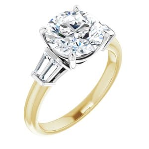 Rings 14K Yellow/White 8.8 mm Round Engagement Ring Mounting