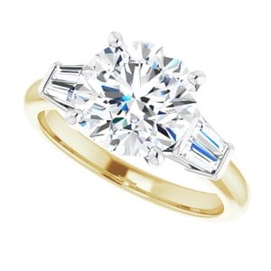 Rings 14K Yellow/White 8.8 mm Round Engagement Ring Mounting