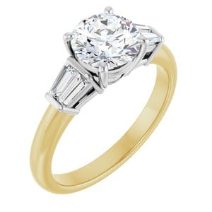 Rings 14K Yellow/White 7 mm Round Engagement Ring Mounting