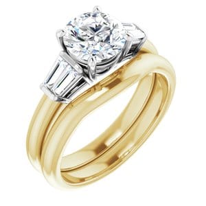 Rings 14K Yellow/White 7 mm Round Engagement Ring Mounting