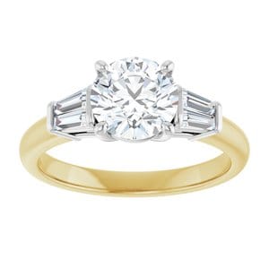 Rings 14K Yellow/White 7 mm Round Engagement Ring Mounting