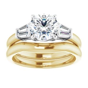 Rings 14K Yellow/White 7 mm Round Engagement Ring Mounting