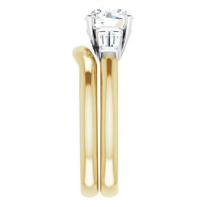 Rings 14K Yellow/White 7 mm Round Engagement Ring Mounting