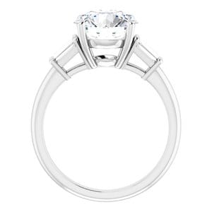 Rings 14K White 9 mm Round Engagement Ring Mounting