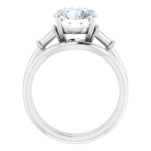 Rings 14K White 9 mm Round Engagement Ring Mounting