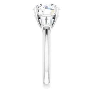 Rings 14K White 9 mm Round Engagement Ring Mounting