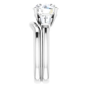 Rings 14K White 9 mm Round Engagement Ring Mounting