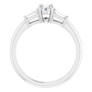 Rings 14K White 6x4 mm Oval Engagement Ring Mounting