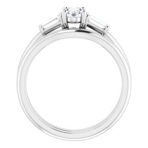 Rings 14K White 6x4 mm Oval Engagement Ring Mounting