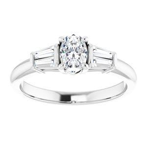 Rings 14K White 6x4 mm Oval Engagement Ring Mounting