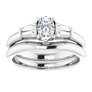 Rings 14K White 6x4 mm Oval Engagement Ring Mounting