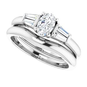 Rings 14K White 6x4 mm Oval Engagement Ring Mounting