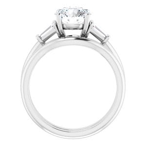 Rings 14K White 7.4 mm Round Engagement Ring Mounting