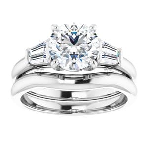 Rings 14K White 7.4 mm Round Engagement Ring Mounting