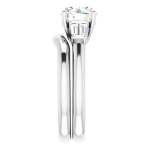 Rings 14K White 7.4 mm Round Engagement Ring Mounting
