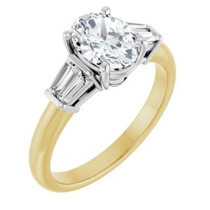 Rings 14K Yellow/White 8x6 mm Oval Engagement Ring Mounting