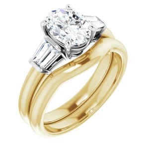 Rings 14K Yellow/White 8x6 mm Oval Engagement Ring Mounting