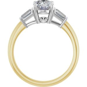 Rings 14K Yellow/White 8x6 mm Oval Engagement Ring Mounting