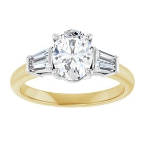 Rings 14K Yellow/White 8x6 mm Oval Engagement Ring Mounting