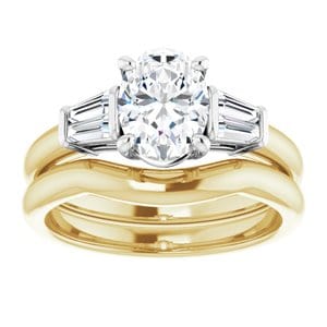Rings 14K Yellow/White 8x6 mm Oval Engagement Ring Mounting