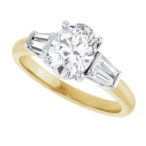Rings 14K Yellow/White 8x6 mm Oval Engagement Ring Mounting