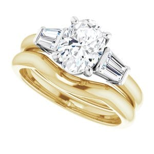 Rings 14K Yellow/White 8x6 mm Oval Engagement Ring Mounting