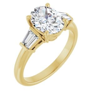 Rings 14K Yellow 9x7 mm Oval Engagement Ring Mounting