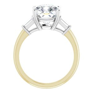 Rings 14K Yellow/White 9x9 mm Cushion Engagement Ring Mounting