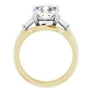 Rings 14K Yellow/White 9x9 mm Cushion Engagement Ring Mounting