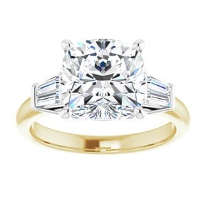 Rings 14K Yellow/White 9x9 mm Cushion Engagement Ring Mounting