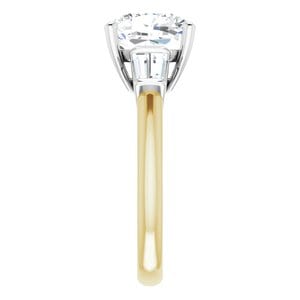 Rings 14K Yellow/White 9x9 mm Cushion Engagement Ring Mounting
