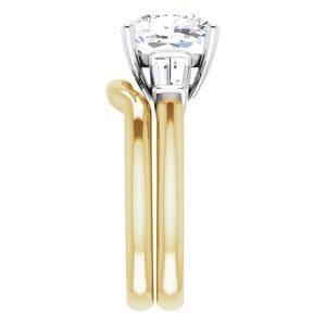 Rings 14K Yellow/White 9x9 mm Cushion Engagement Ring Mounting
