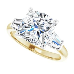 Rings 14K Yellow/White 9x9 mm Cushion Engagement Ring Mounting
