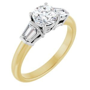Rings 14K Yellow/White 5.8 mm Round Engagement Ring Mounting