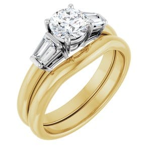 Rings 14K Yellow/White 5.8 mm Round Engagement Ring Mounting