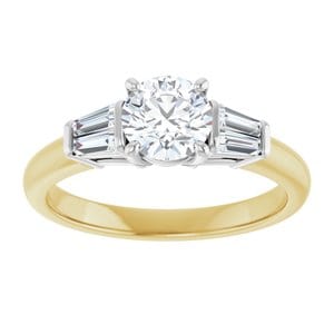 Rings 14K Yellow/White 5.8 mm Round Engagement Ring Mounting