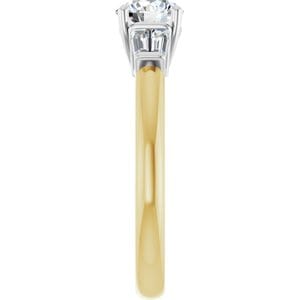 Rings 14K Yellow/White 5.8 mm Round Engagement Ring Mounting