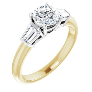 Rings 14K Yellow/White 6 mm Round Engagement Ring Mounting